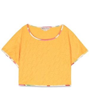 PUCCI Cropped T Shirt - Yellow