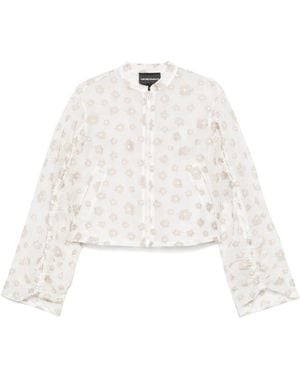 Emporio Armani Florwer Embroidered Blouse - White