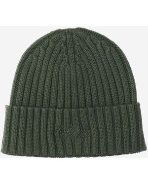MC2 Saint Barth Wool Blend Beanie With Logo - Green
