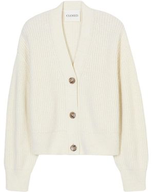 Closed Geschlossene Wollmischung gegen Hals -Strickjacke - Weiß