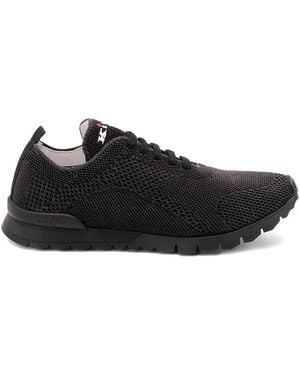 Kiton Sneakers in Strickoptik - Schwarz