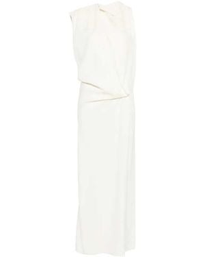 Sportmax Drapiertes Midikleid - Weiß