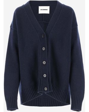 Jil Sander Cashmere Blend Cardigan - Blu