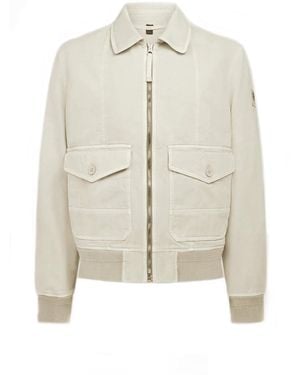 Belstaff Nylon Zip-Up Bomber Jacket - White