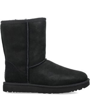 UGG Classic Mini Ii Suede Boots With Shearling Lining - Black