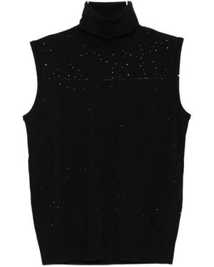 Emporio Armani Wool Turtle Neck Top - Black