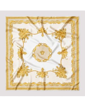 Versace Silk Foulard-Style 90Cm X 90Cm Scarf - Metallic