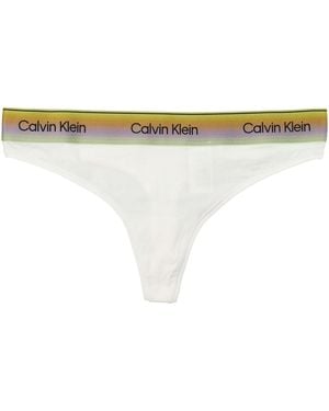 Calvin Klein Logo Band Thong - White