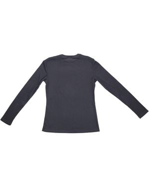 LA ROSE Long Sleeve Ribbed T Shirt - Blue