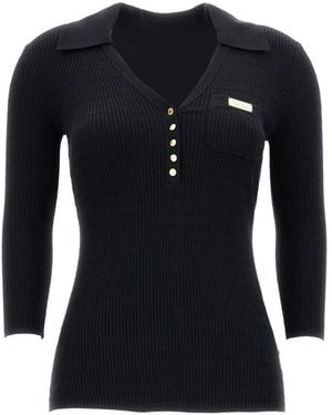 Elisabetta Franchi Pullover mit V-Ausschnitt - Schwarz