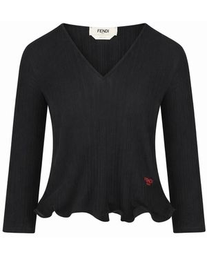 Fendi Top Virgin Wool Tops - Black