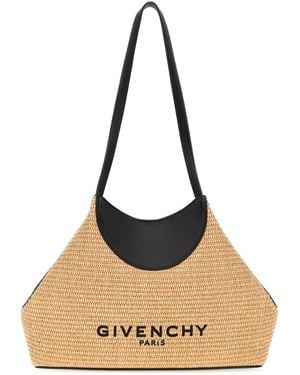 Givenchy Raffia Small Facet Shoulder Bag - Natural