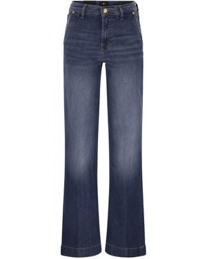 7 For All Mankind 7 para todos los jeans acampanados de cintura de dojo moderno de la humanidad - Azul