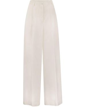Antonelli Tulipano Linen Wide Trousers - White