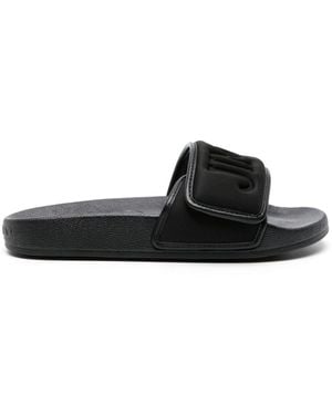 Jimmy Choo Slippers Met Logo-Reliëf - Zwart