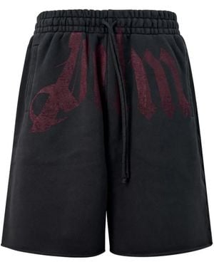 Palm Angels Shorts deportivos con cintura grande y logo de - Azul