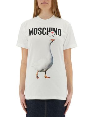 Moschino Goose" Graphic T-Shirt - Grey