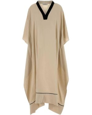 Agnona Linen Kaftan Dress - Natural