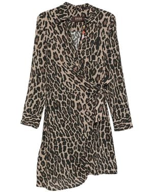 Bazar Deluxe Leopard Print Midi Dress - White