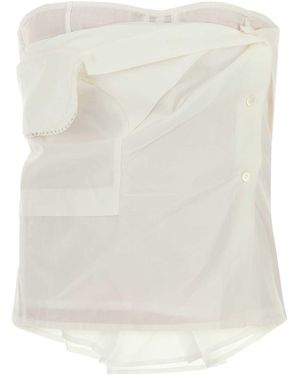 Miu Miu Poplin Top Cotton - White