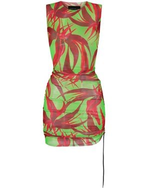 Louisa Ballou Blumendruck kurzes Kleid - Grün