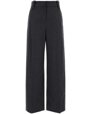 Brunello Cucinelli Dark Tailored Flat Front Trousers - Black
