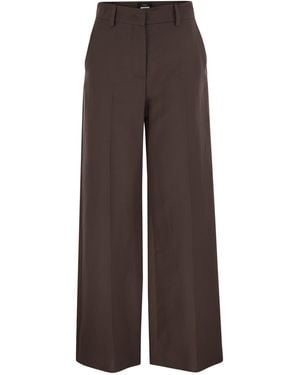 Weekend by Maxmara Weekend Max Mara Ballo Technical Cotton Palazzo Pants - Brown