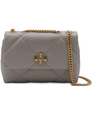 Tory Burch Quilted Chain Leather Shoulder Bag - Gray