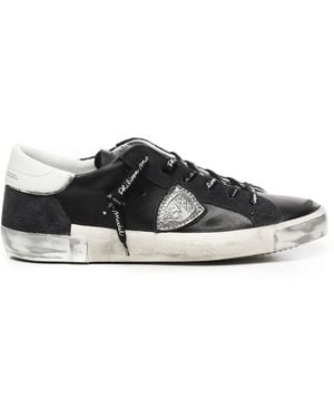 Philippe Model Prsx Low Sneaker Aus Schwarzem Kalbsleder