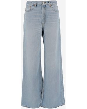 RE/DONE Cotton Lyocell Wide-Leg Jeans - Blau