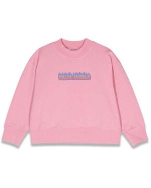 Palm Angels Pa Flames Regular Crewneck - Pink