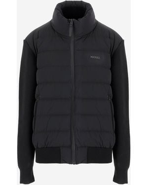 Mackage Stretch Wool Blend Jacket With Logo - Black