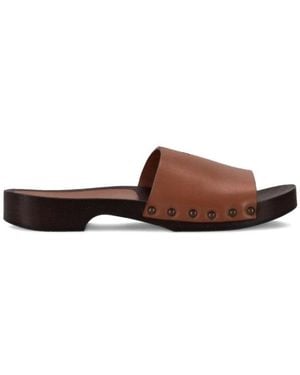 LA ROSE Zoccoli Pelle - Brown