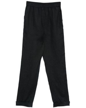 Emporio Armani Linen Trousers - Black
