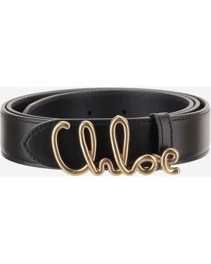 Chloé Ceinture en cuir emblématique - Noir