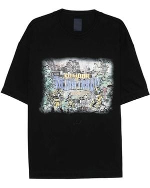 Juun.J Space Cartoon Over Fit Short Sleeve - Black