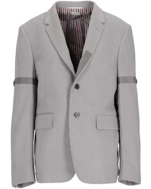 Thom Browne Fit 1 Sb S/C (Classic) W/Gg Armband And Front Placket - Gray