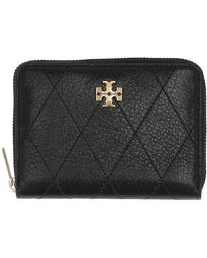 Tory Burch Charlie Quilted Small Zip Around Wallet - Black