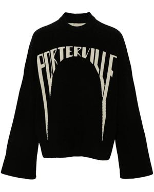 Rick Owens Intarsia-Knit Slogan Sweater - Schwarz