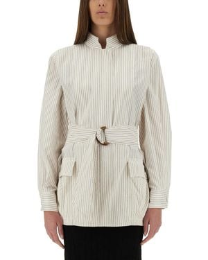 Fendi Cotton And Silk Blouson - Natural