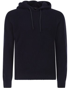 Tagliatore Hunter - Pull côtelé à capuche - Bleu
