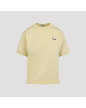 Prada Recycled Silk T Shirt - Geel
