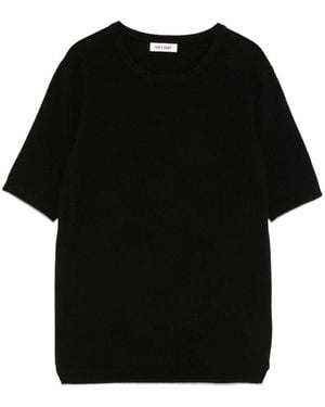 Soft Goat Cashmere Crewneck Top - Black