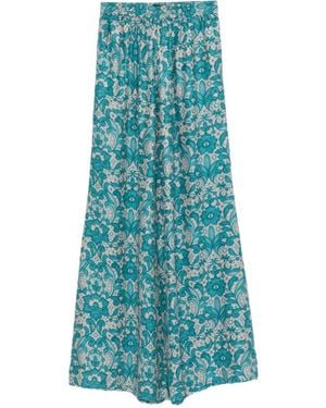 Gianluca Capannolo Antonia bedruckte Seidenhose - Blau