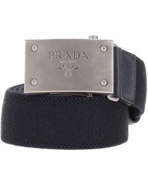 Prada Logo Buckle Belt - Grey