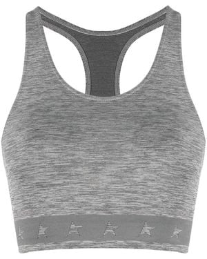Golden Goose Logo-underband Racerback Crop Top - Grey
