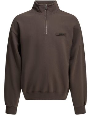 Jacquemus Le Camionneur Gros Grain Half Zip Sweatshirt - Grey
