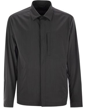 Herno Hemd -Schnittjacke in Tech Wolle - Schwarz