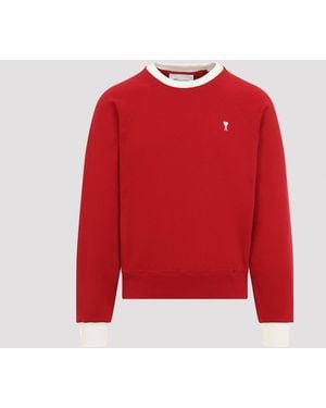Ami Paris Ami Parijs Tweekleurig Sweatshirt - Rood