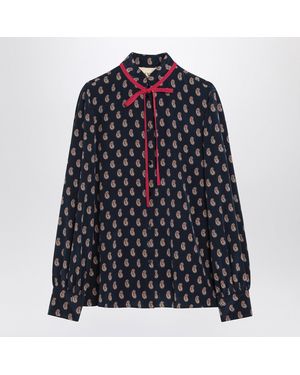 Valentino Silk Shirt With Paisley Print - Black